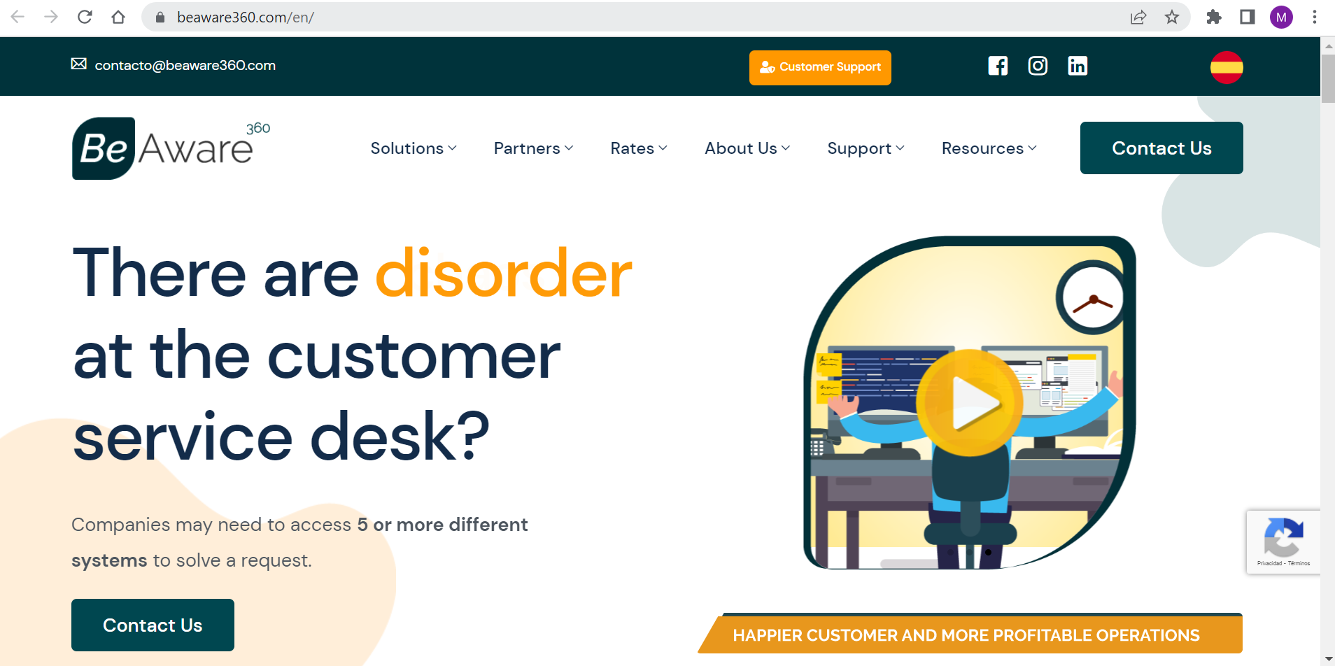 screenshot of Be Aware Desktop